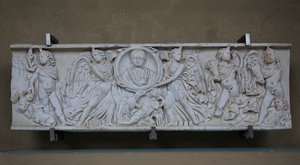 Sarcophagus with a Child and Cupids Gathering Grapes to Sacrifice to Bacchus